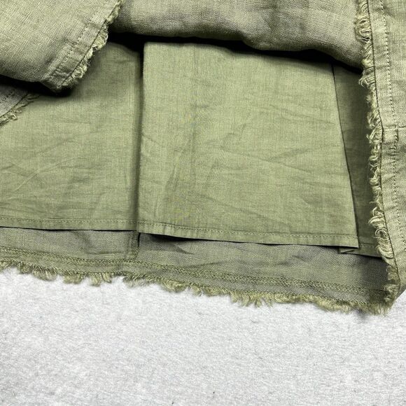 Tommy Bahama Linen Shift Dress Size Medium Green Ruffle Pockets Beach Sleeveless - Picture 10 of 14